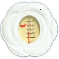 シンワ測定 風呂用温度計 B-10 ローズ ホワイト 73097 （10〜50℃） | 生活計量(ライフスケール)