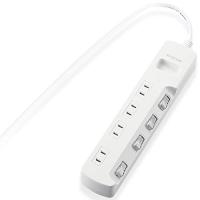 エレコム 電源タップ 個別スイッチ 省エネ スイングプラグ 4個口 3m ホワイト T-E5A-2430WH | HIKARIショップ