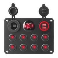 8ギャングスイッチ プッシュボタントグル スイッチパネル 自動変更スイッチ Usb Led 車 トラック トレーラー マリンボート 船 12 24v L Shopライク 通販 Yahoo ショッピング