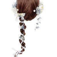髪飾り ２点セット kk-360 日本製 椿 白 ホワイト かんざし 花かんざし 
