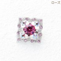 ブローチ(br85) ミニスクエア 大粒ビジューエレガント四角ミニピン