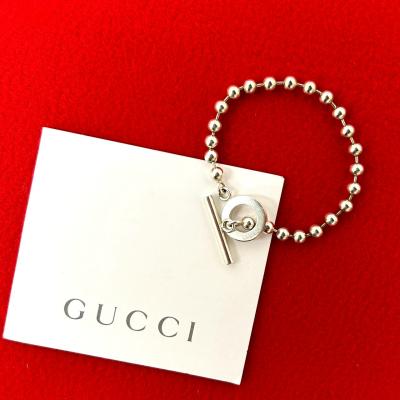 極美品 グッチ バングル ブレスレット LOVED パールモチーフ ブロンズ