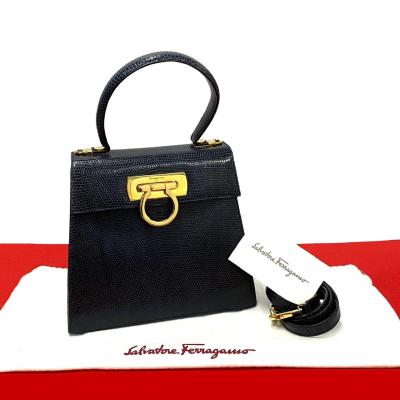 極 美品 Salvatore Ferragamo サルヴァトーレフェラガモ ガンチーニ