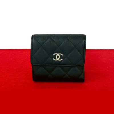 CHANEL 財布 三つ折り マトラッセキャビアスキンのおすすめ人気