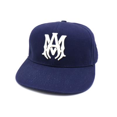 Amiri アミリ ロゴ刺繍 ベースボール キャップ ブルー さりげなく差をつける】AMIRI MAロゴ刺繍ベースボールキャップ