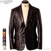 【20周年記念20%OFFクーポン】LIUGOO 本革 スリムフィットレザーテーラードジャケット メンズ リューグー TLD01A  レザージャケット 革ジャン 皮ジャン AP | 本革レザージャケットのリューグー