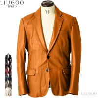 【20周年記念20%OFFクーポン】LIUGOO 本革 スリムフィットレザーテーラードジャケット メンズ リューグー TLD01A  レザージャケット 革ジャン 皮ジャン AP | 本革レザージャケットのリューグー