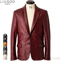 【20周年記念20%OFFクーポン】LIUGOO 本革 スリムフィットレザーテーラードジャケット メンズ リューグー TLD01A  レザージャケット 革ジャン 皮ジャン AP | 本革レザージャケットのリューグー