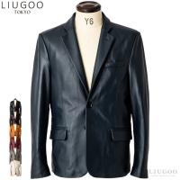 【20周年記念20%OFFクーポン】LIUGOO 本革 スリムフィットレザーテーラードジャケット メンズ リューグー TLD01A  レザージャケット 革ジャン 皮ジャン AP | 本革レザージャケットのリューグー