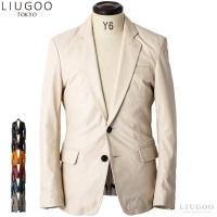 【20周年記念20%OFFクーポン】LIUGOO 本革 スリムフィットレザーテーラードジャケット メンズ リューグー TLD01A  レザージャケット 革ジャン 皮ジャン AP | 本革レザージャケットのリューグー