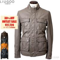 LIUGOO 本革 M-65タイプ レザーフィールドジャケット メンズ リューグー SFJ24A  レザージャケット 革ジャン ブルゾン | 本革レザージャケットのリューグー