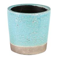 ポット おしゃれ 植木鉢 カラーポット CH14-G516TQ COLOR GLAZED POT TURQUOISE (DTN) | Livin Good