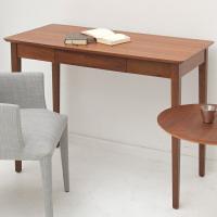 デスク 木製 ウッドデスク 幅100cm ディオーネ （ スリム 机 パソコンデスク コンソール 引出し付 収納 ウォルナット 天然木 ） | リビングート ヤフー店