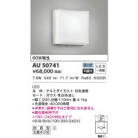 AU50741 エクステリア ポーチ灯 防雨型ブラケット LED一体型 非調光 防雨型  60W相当 昼白色 白色 | エルネットショップ Yahoo!店