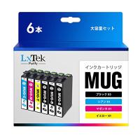 LxTek Purify MUG-4CL マグカップ インク エプソン (Epson) 対応 互換インクカートリッジ MUG 4色パック + MUG-BK ブラック2本（合計6本セット） EW- | Lo&Lu