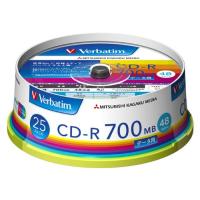 三菱化学メディア Verbatim CD-R 700MB 1回記録用 48倍速 スピンドルケース 25枚パック ワイド印刷対応 ホワイトレーベル SR80FP25V1 | Lo&Lu