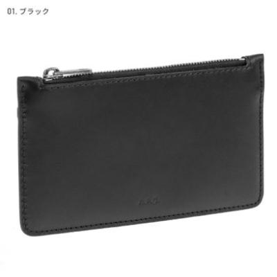A.P.C. アーペーセー黒レザー名刺入れ(カードケース) 名刺入れ A.P.C. カードケース ブラック アーペーセー APC レザー