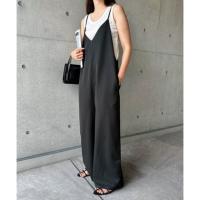 アンドミー andme キャミ サロペット  Vネック ワイドパンツ オールインワン キャミソール ワンピース マタニティ （ブラック） | ブランド公式 LOCOMALL ロコモール