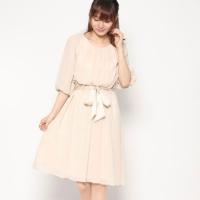 ジュネビビアン Genet Vivien 長袖シフォンワンピース （ベージュ） | ブランド公式 LOCOMALL ロコモール