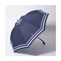 長傘 ボーダープリント ポロポニー バイカラー 日本製 （AUTO）レイングッズ