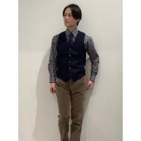 トーキョーシャツ TOKYO SHIRTS 前身布帛ニットジレ メンズ （ネイビー） | ブランド公式 LOCOMALL ロコモール