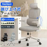 オフィスチェア リクライニング FlexiSpot OC6 デスクチェア 跳ね上げ式アームレスト メッシュ 肉厚座面 肘付き ランバーサポート 人間工学 ハイバック 爆買