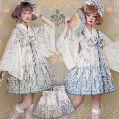 和風ロリィタ　和ロリ　セット 和ロリ 和風ロリータ ファー 付け襟 着回し コーディネート 重ね