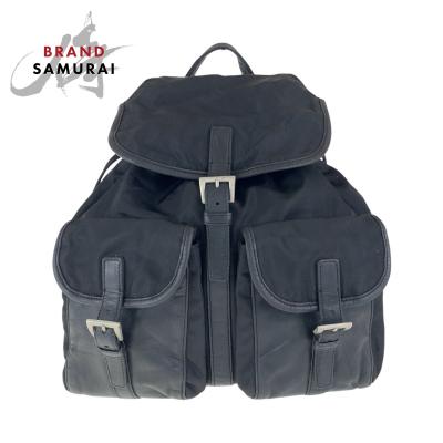 最安値❗️ PRADA プラダ　ナイロン　リュックサック　黒　ギャランティカード PRADA テスート ナイロン リュック バックパック 黒 レザー GC付