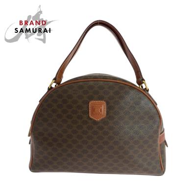 CELINE（セリーヌ） 美品 マカダム ブラウン ゴールド金具 PVC/レザー