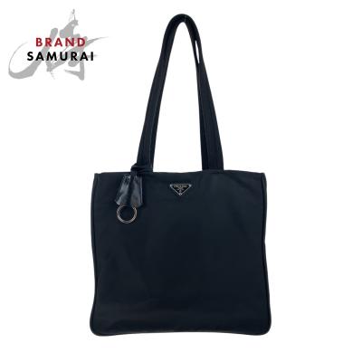 プラダ テスートナイロン ハンド トートバッグ 縦長 ブラック 三角ロゴプレート PRADA プラダ 三角ロゴ テスートナイロン トートバッグ ハンドバッグ
