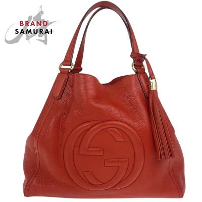 【かなり美品】GUCCI　トートバッグ　オレンジ 楽天市場】グッチ（カラーオレンジ）（トートバッグ｜レディース