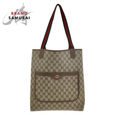 【美品】グッチ‼️トートバッグ GG ‼️プラス シェリーライン‼️ GG 【質Shop天満屋】【必見】GUCCI(グッチ) GUCCI Plus オールド