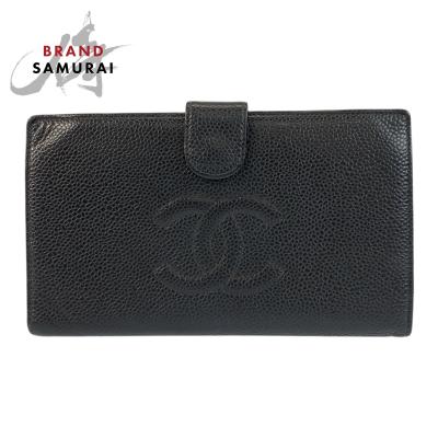 シャネル黒財布がま口小銭入れ 楽天市場】シャネル がま口 財布 キャビアスキン コンパクト