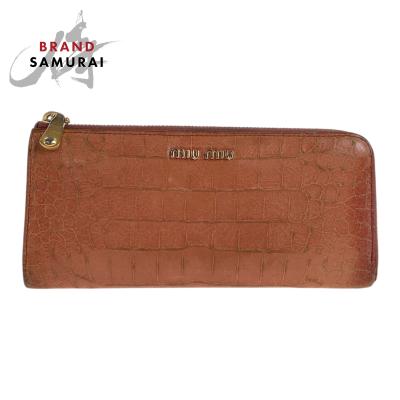 MiuMiu 財布 クロコ ピンク（レディースファッション） | ファッション