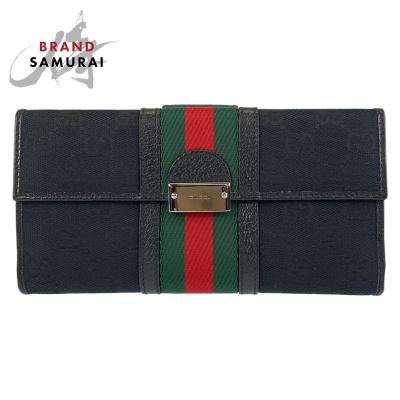 グッチ 長財布 ggキャンバス レザー シェリー wホックのおすすめ人気