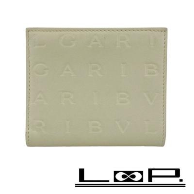 ✨️未使用級✨️ BVLGARI 二つ折り財布 総柄 ベージュ キャンバス ✨️未使用級✨️ BVLGARI 二つ折り財布 総柄 ベージュ