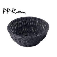 PP　Rattan　PP　丸型バスケット　ブラック　21型　RO-432-BK　WBS-39 | Loop Leaf ループリーフ