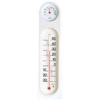 温湿度計 PCオーバル ホワイト&amp;ホワイト 48927 温度計 湿度計 健康管理 省エネ ベビー用品 シンワ測定 | ルーペスタジオ