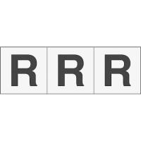 TRUSCO トラスコ中山 アルファベットステッカー 30×30 「R」 透明地/黒文字 3枚入 [TSN-30-R-TM] TSN30RTM 販売単位：1 | ルーペスタジオ