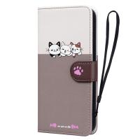 iphone se3 se2 ケース iphone7 iphone8 手帳型 カバー かわいい 猫プリント wbao アイフォン スマホケース | wbao