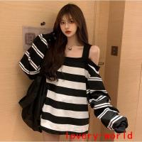 オフショル トレーナー 韓国 ボーダー ストリート オルチャン K Pop スポーティー 可愛い ダンス 衣装 原宿系 長袖 アメカジ トップス 4t 1318 4t 1318 Joyboxストリートショップ 通販 Yahoo ショッピング