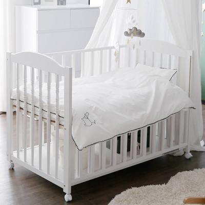 LOWYA ベビーベッド　国産　グレー ベビーベッド（グレー、グレージュ、ブルー） すのこ 天然木使用