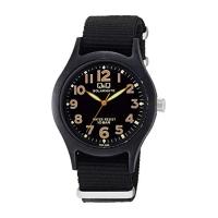 キューアンドキュー  腕時計 アナログ ソーラー 防水 ナイロンベルト H062-002 メンズ ブラック | luanaショップ1号店