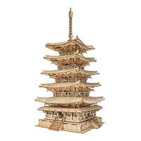 つくるんですR 日本語説明書付 3D ウッドパズル オーナメントシリーズ (五重塔) | luanaショップ1号店