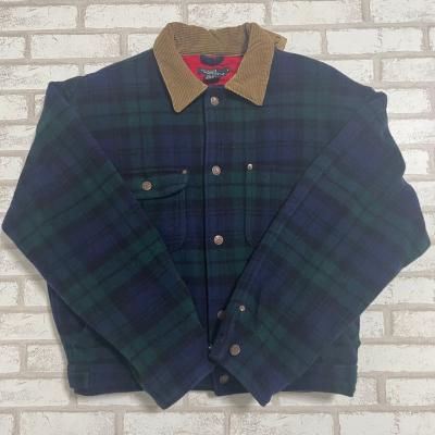 ラルフローレン メンズ チェックコート L 古着 90s Polo Ralph Lauren ブラックウォッチ チェック