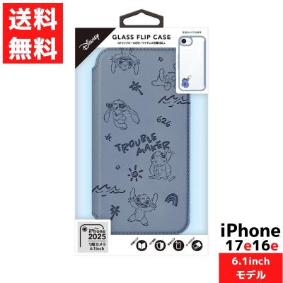 Premium Style iPhone 17e 16e 用 ガラス フリップカバー スティッチ