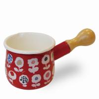 ☆ レッド/キャンディーフラワー ☆ Plune ホーロープチミルクパン ミルクパン ホーロー 琺瑯 ほうろう ホーロー鍋 琺瑯鍋 片手鍋 小さめ | BACKYARD FAMILY 雑貨タウン