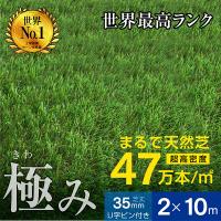 最高ランク 人工芝 ロール 2ｍ×10ｍ 芝丈35ｍｍ 超高密度47万本芝生 人工 芝 人工芝生 ガーデン DIY 耐候性10年 固定ピン付属 -ART