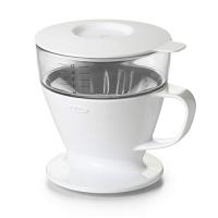 OXO(オクソー) お湯が自動で理想的なスピードで注がれる オート ドリップ コーヒーメーカー 1-2杯用 360ml ホワイト 台形フィルター 忙しい朝も手間 | LunaLuxe
