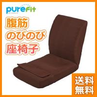 筋トレ 座椅子 腹筋 ピュアフィット 腹筋のびのび座椅子 ブラウン PF-2500 腰痛 リクライニング | LUNA BEAUTY ヤフー店